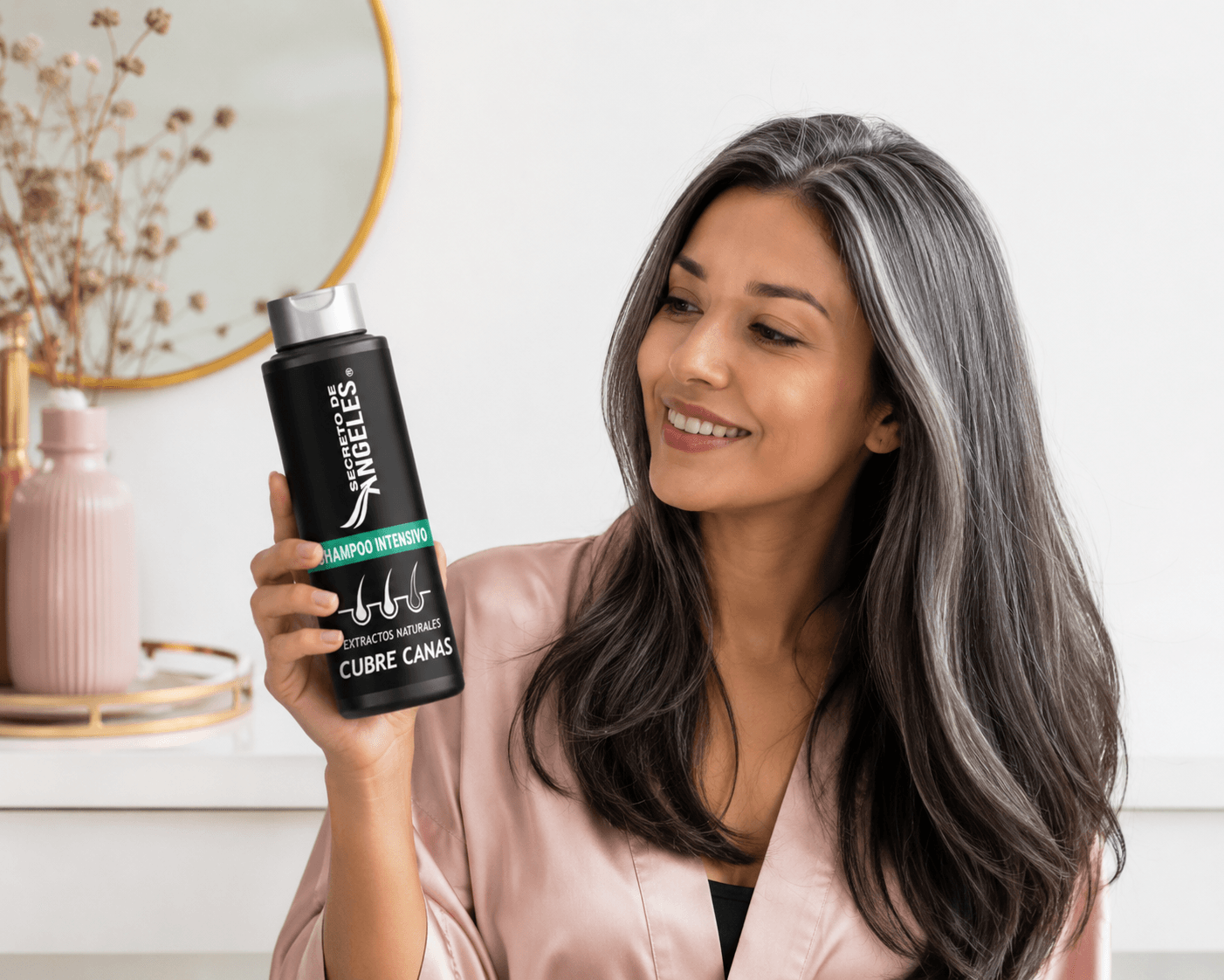 SHAMPOO CUBRE CANAS NATURAL + 2 OBSEQUIOS GRATIS – RECUPERA TU COLOR Y BRILLO SIN TINTURAS