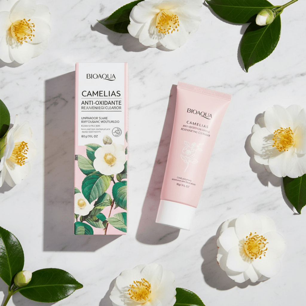 Flat lay camelia