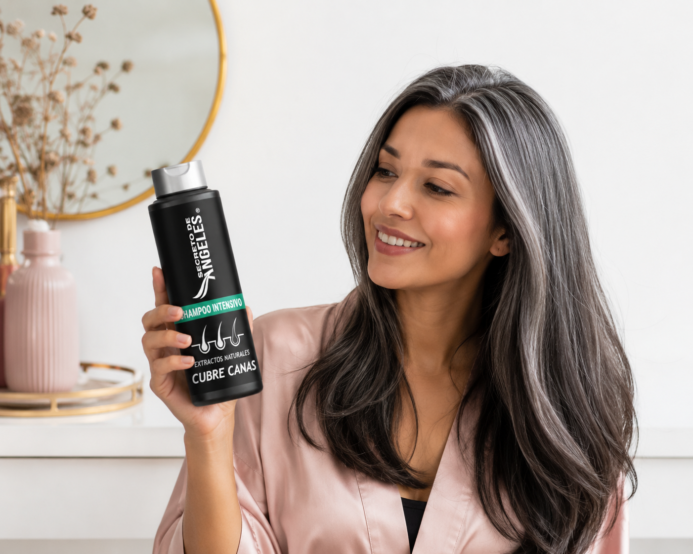 SHAMPOO CUBRE CANAS NATURAL + 2 OBSEQUIOS GRATIS – RECUPERA TU COLOR Y BRILLO SIN TINTURAS