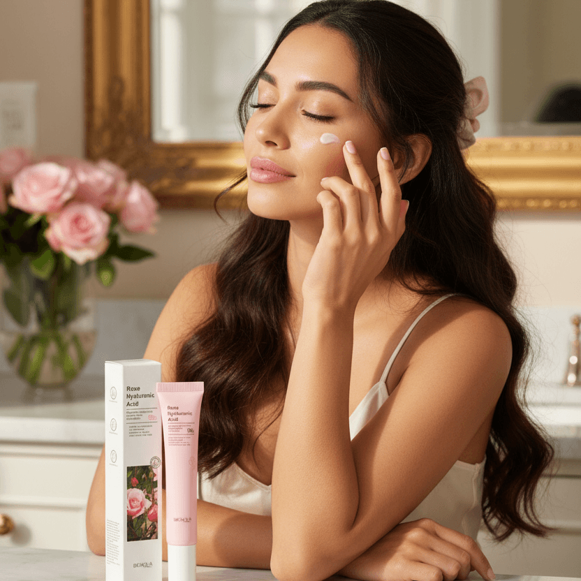 Lifestyle modelo Contorno de Ojos Pétalos de Rosa