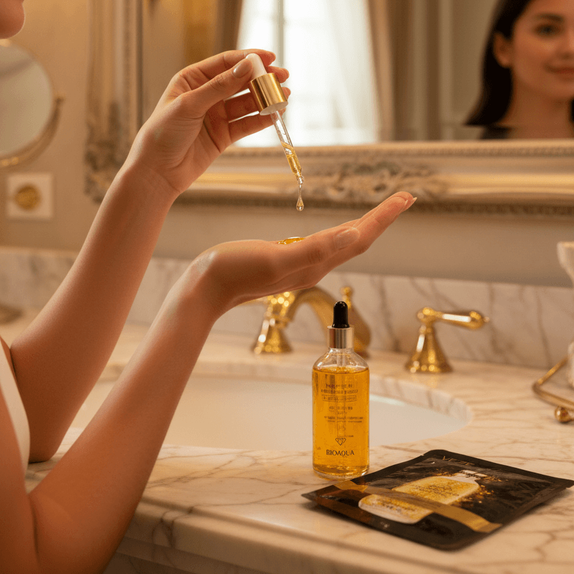Lifestyle modelo Ritual de Oro Kit Facial