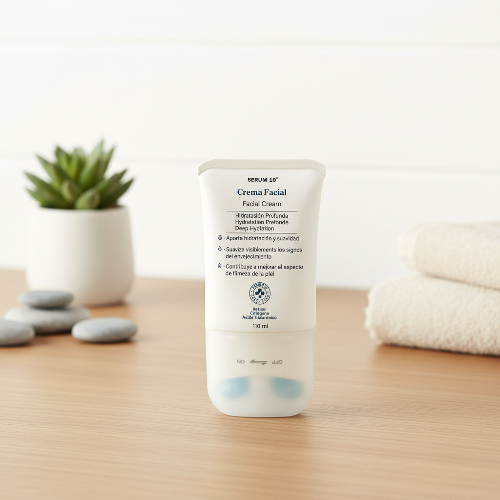 Producto Sérum 10 sobre tocador minimalista